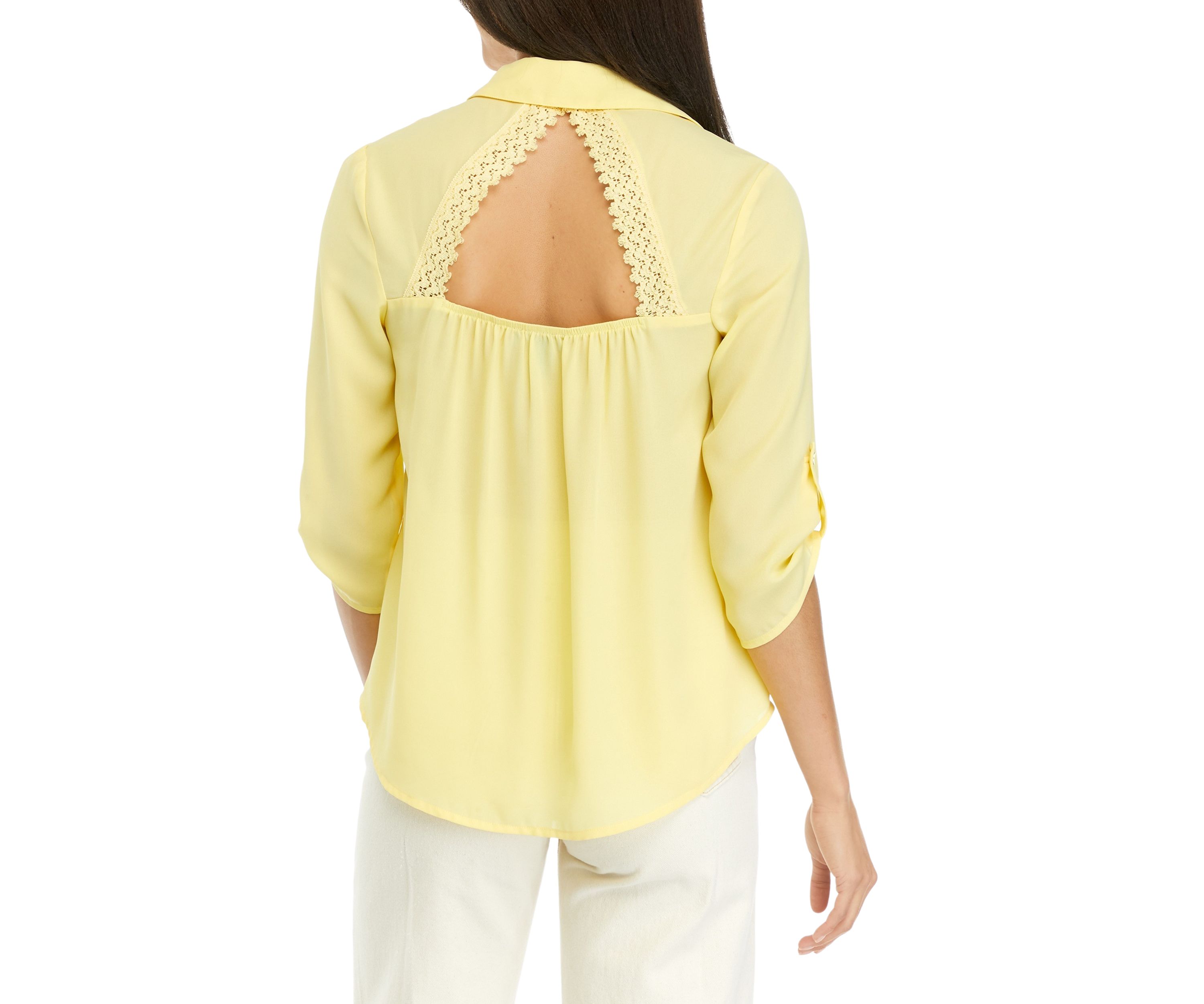 Juniors Open Back Portofino Blouse