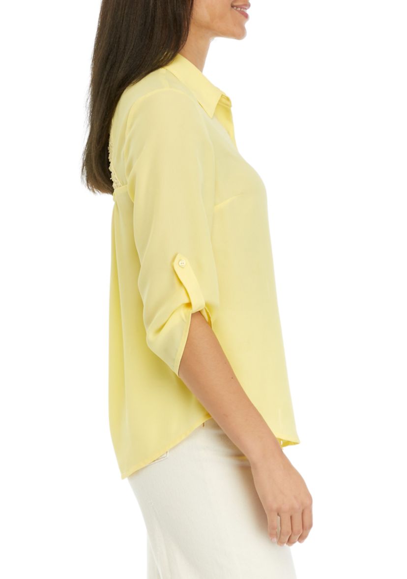 Juniors Open Back Portofino Blouse