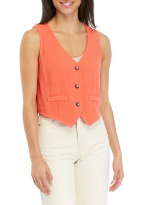 Juniors' Linen Vest