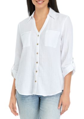 Juniors' Portofino Button Down Top