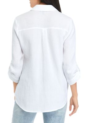 Juniors' Portofino Button Down Top