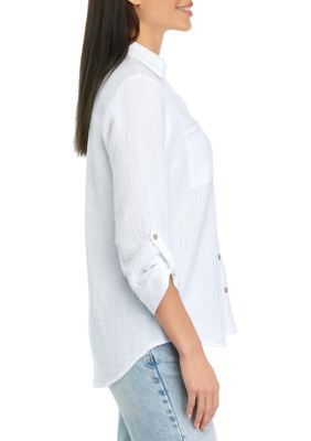 Juniors' Portofino Button Down Top