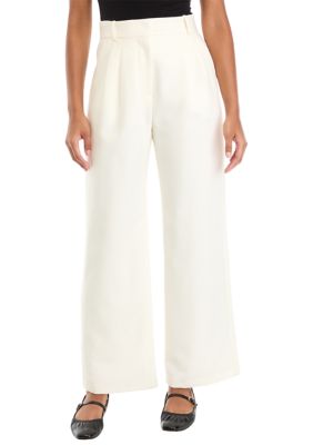 A. Byer Women's Wide Leg Tailored Pants, White, 12