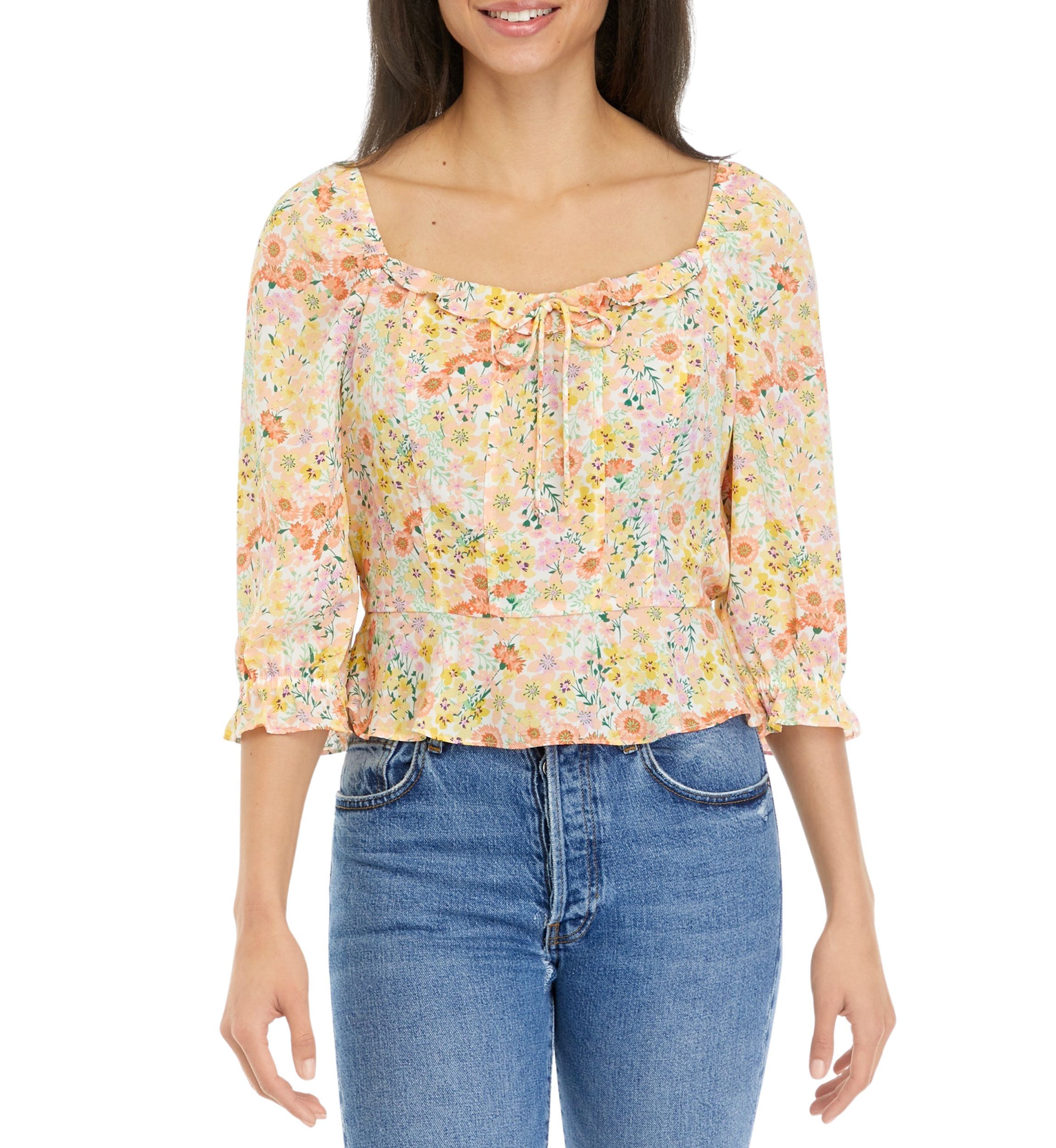 Juniors Floral Printed Top