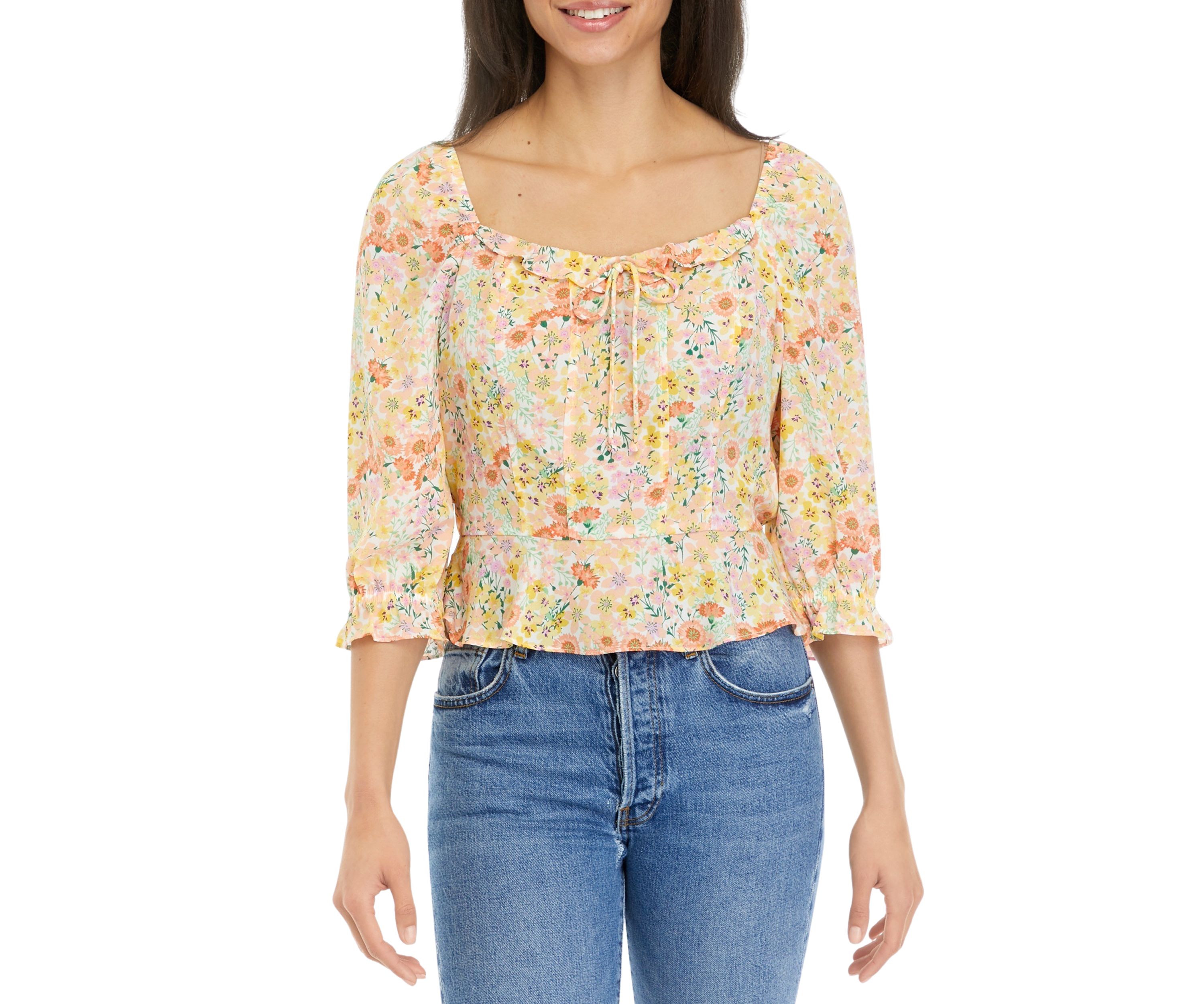 Juniors Floral Printed Top