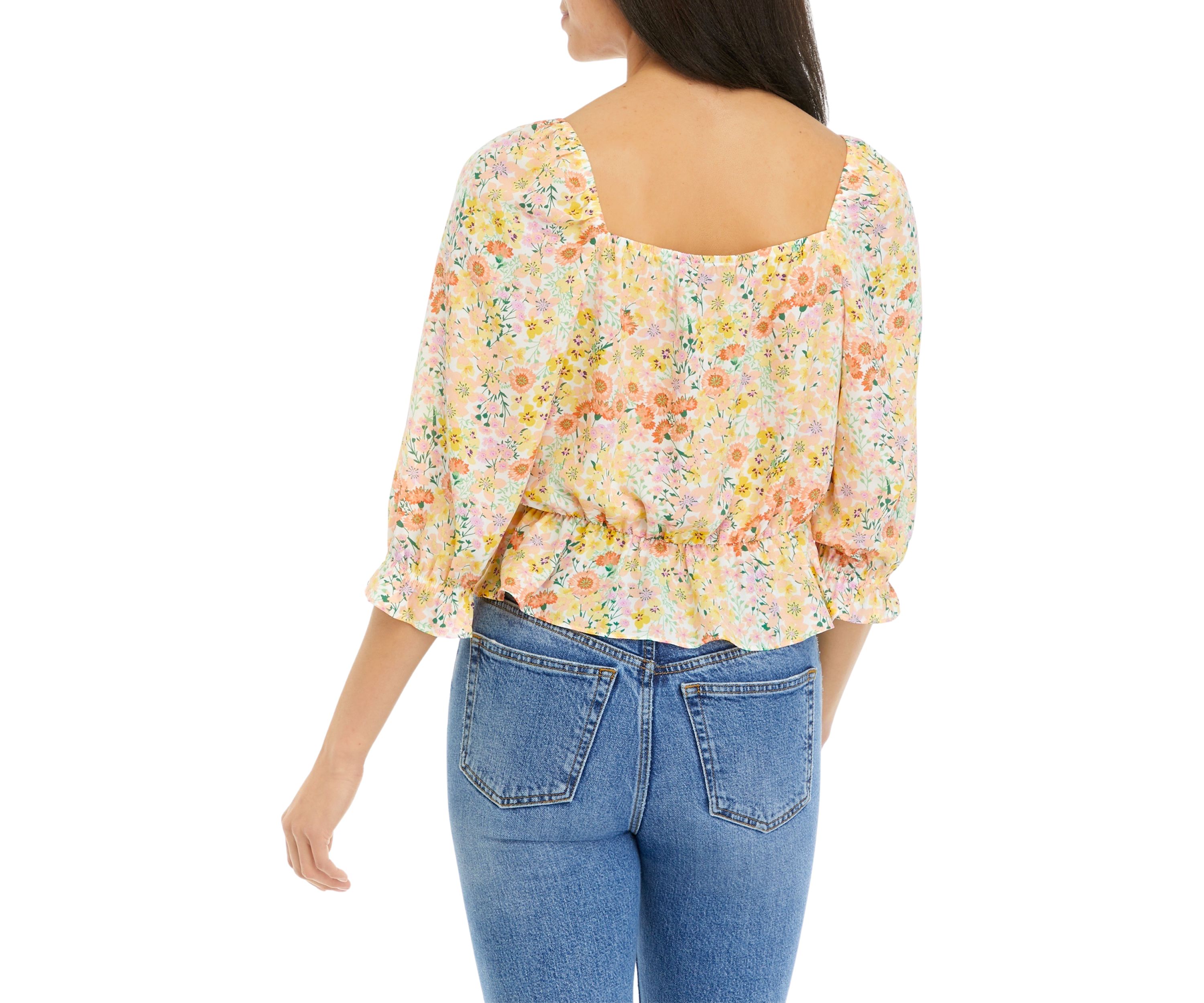 Juniors Floral Printed Top