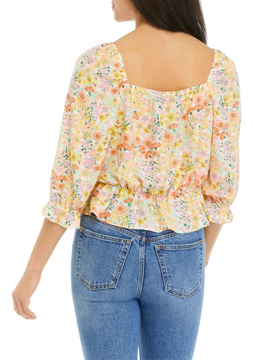 Juniors Floral Printed Top