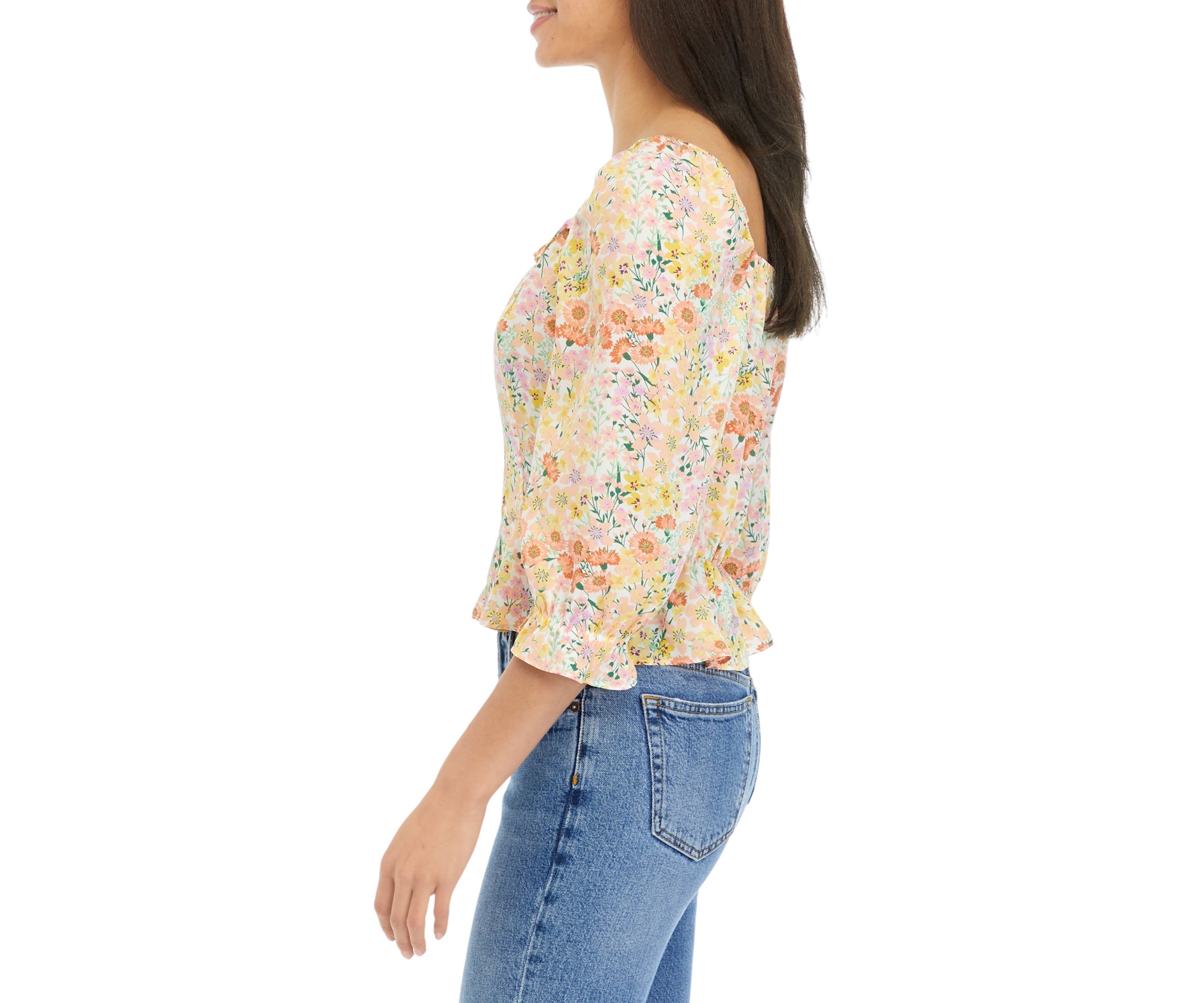Juniors Floral Printed Top