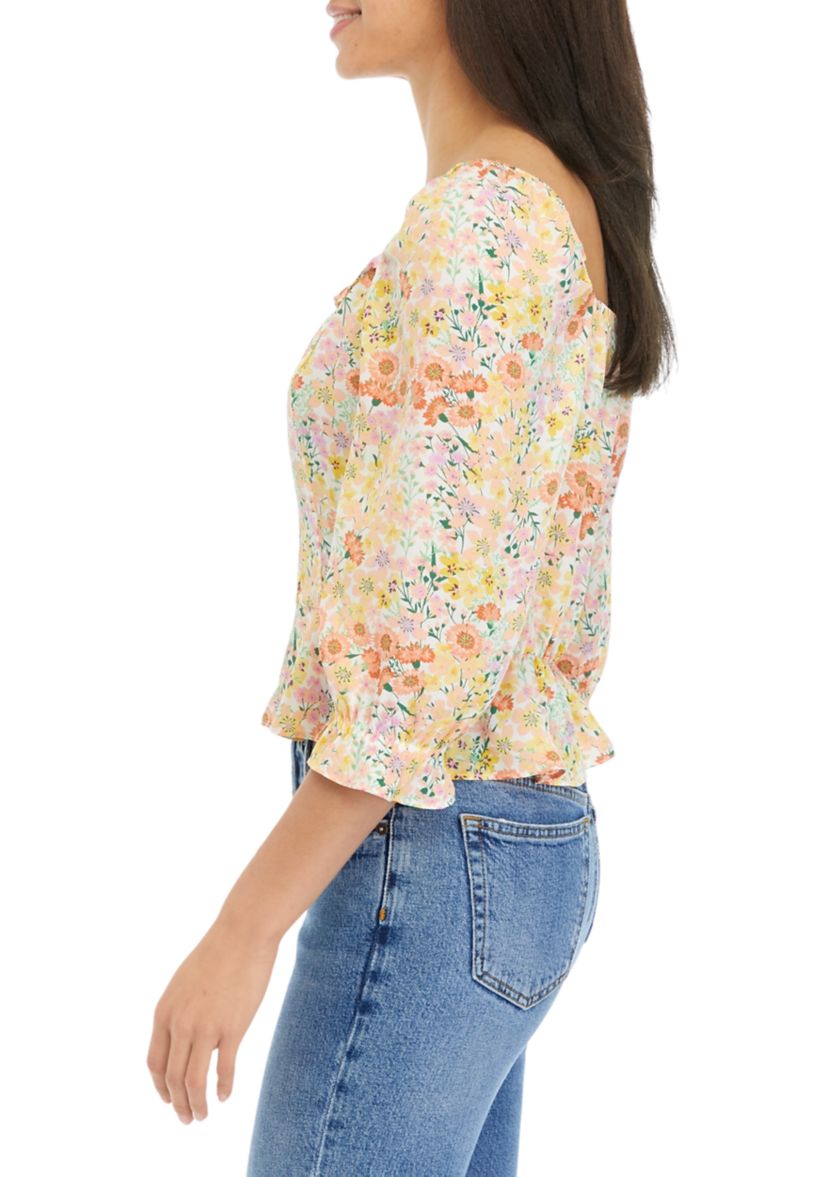 Juniors Floral Printed Top