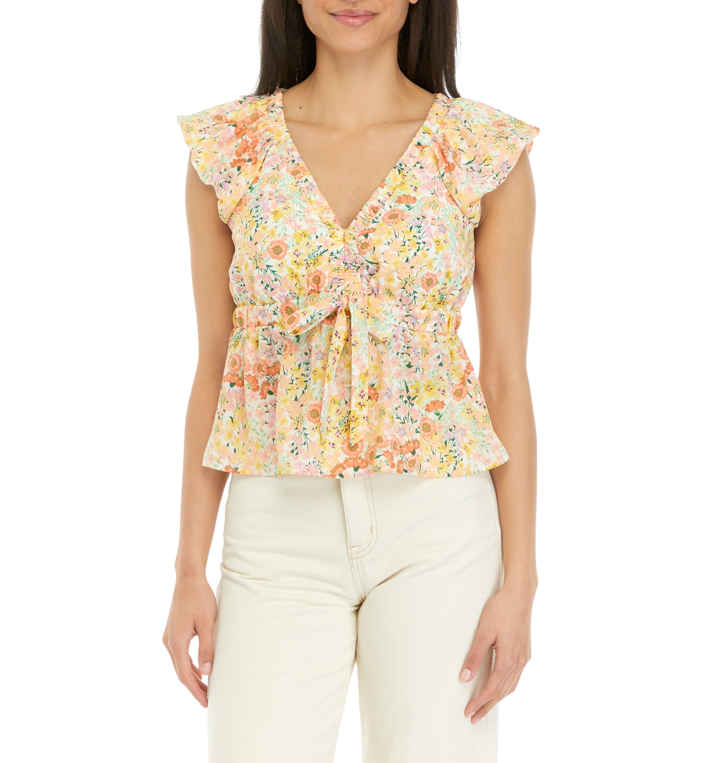 Womens  Ruffle Woven Blouse