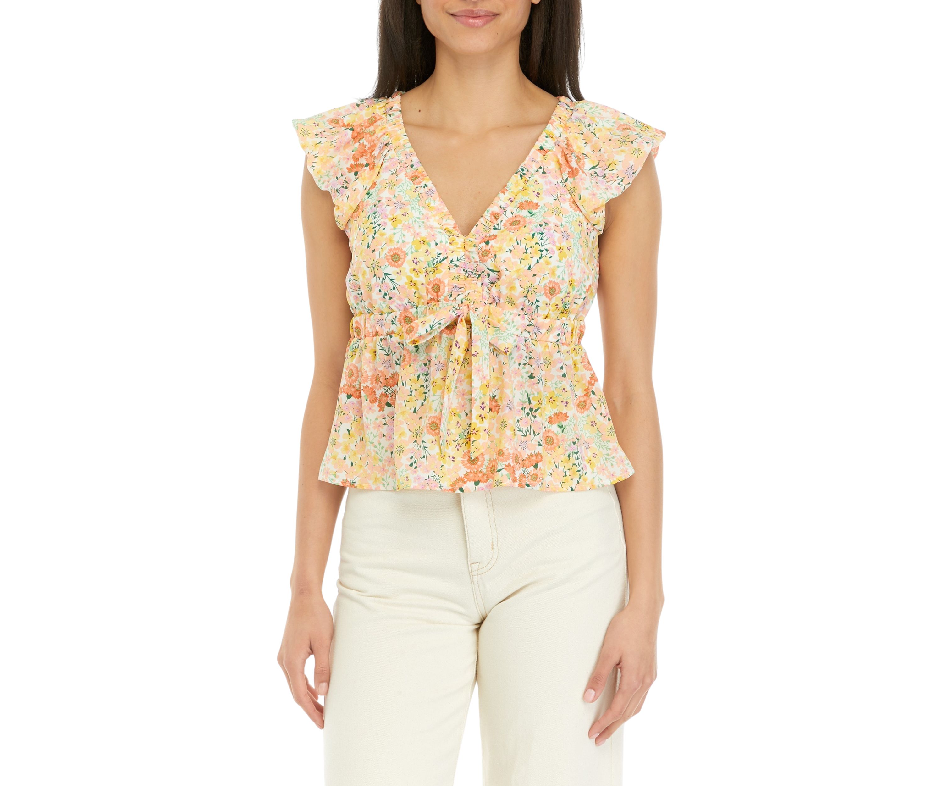 Juniors Ruffle Woven Blouse
