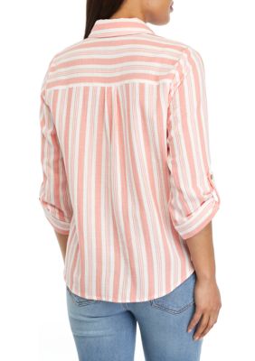 Juniors' Striped Portofino Button Down Top