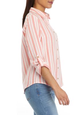 Juniors' Striped Portofino Button Down Top