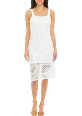 Juniors' Crochet Maxi Sweater Dress