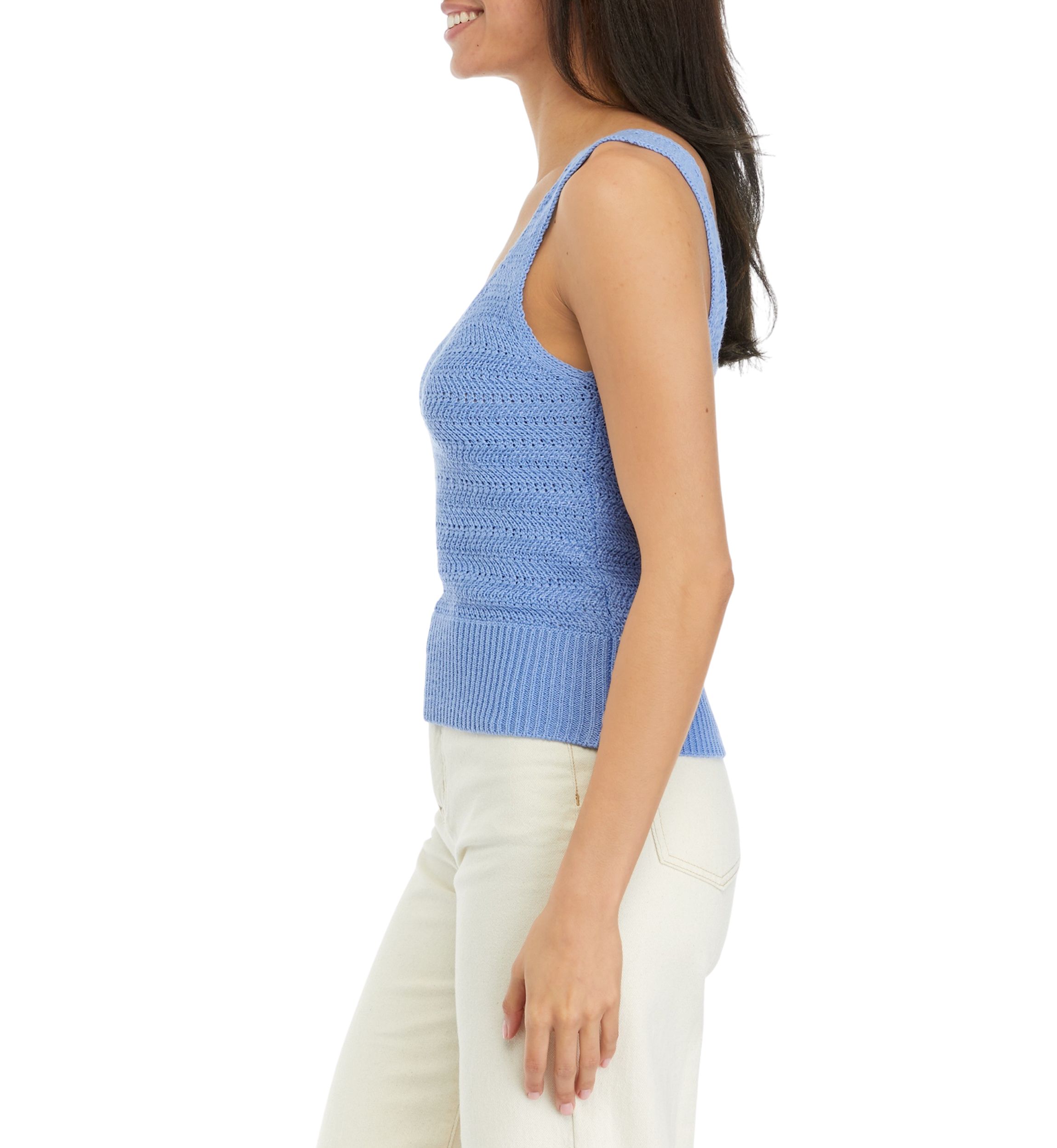 Juniors Keyhole Sweater Tank Top