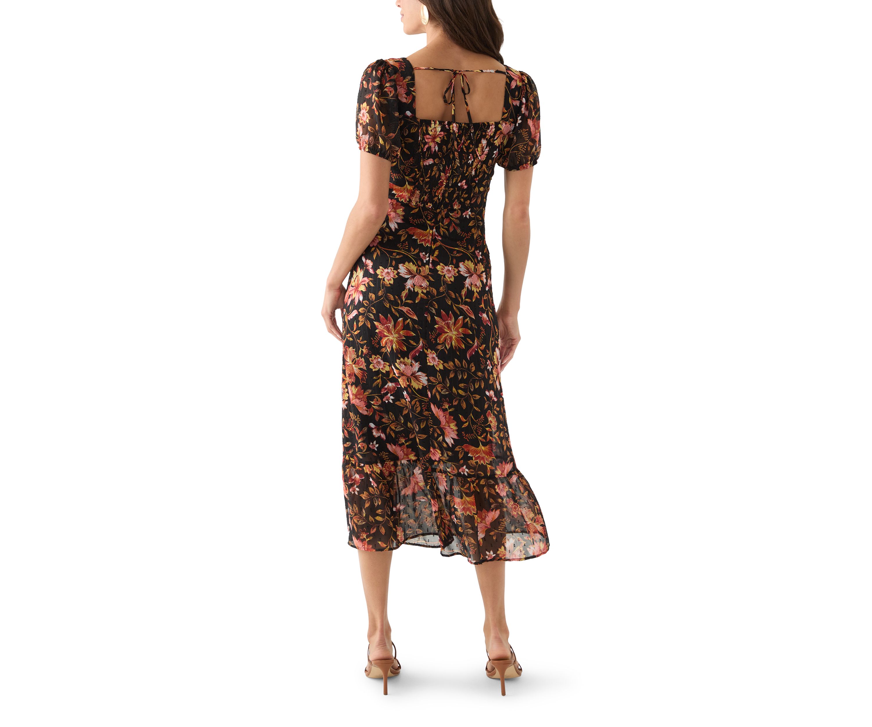 Womens Printed Midi Dress