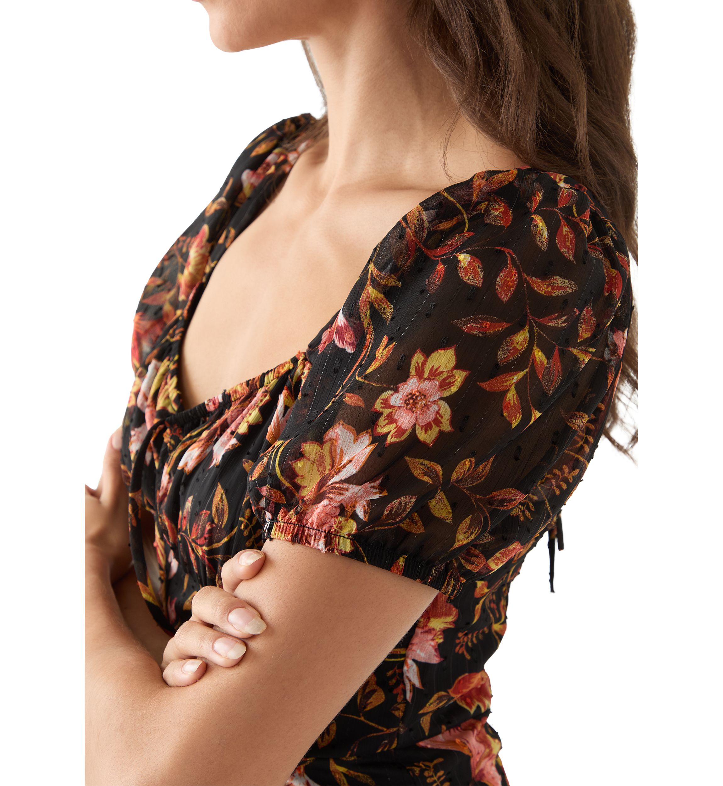 Womens Printed Midi Dress