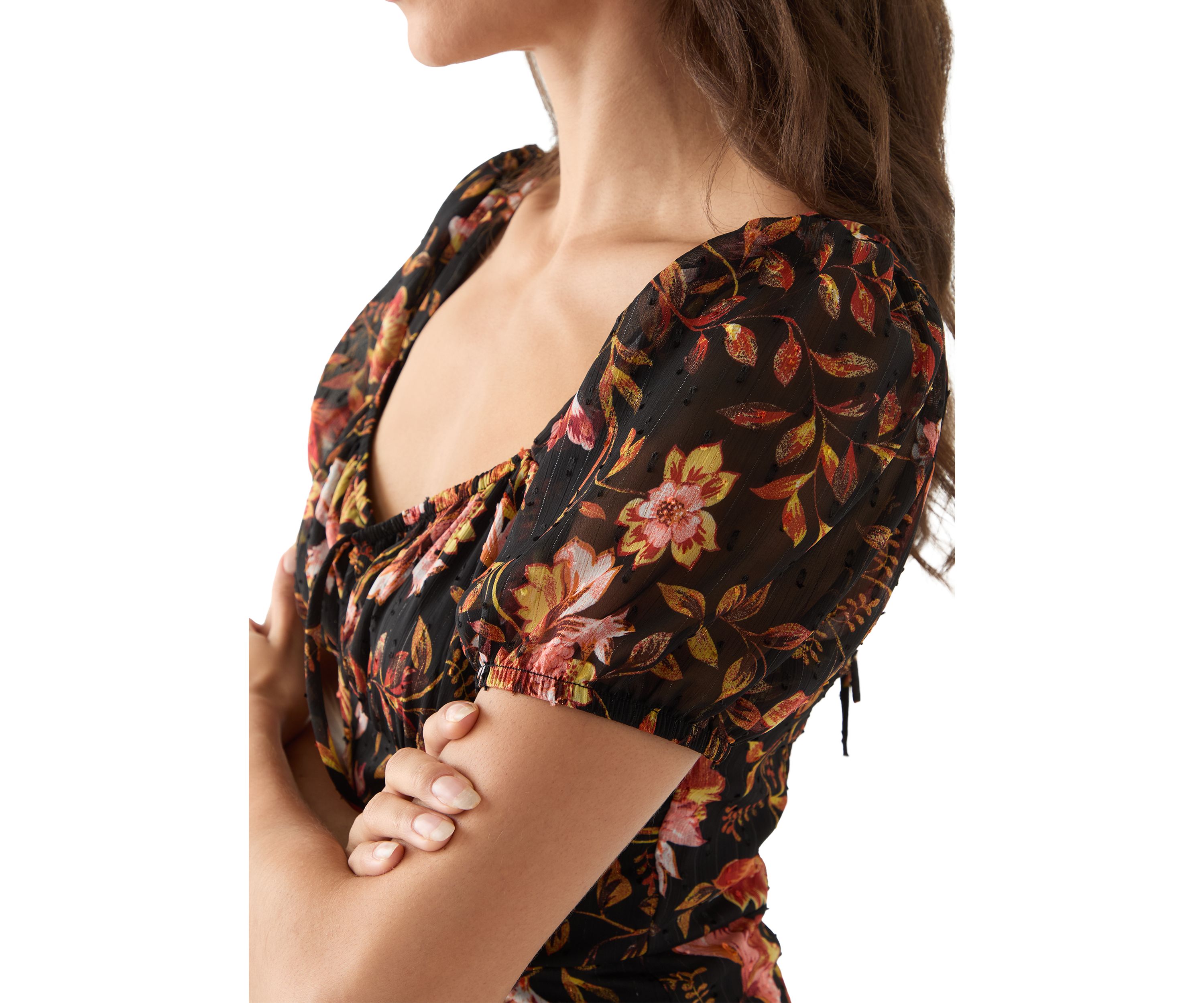 Womens Printed Midi Dress