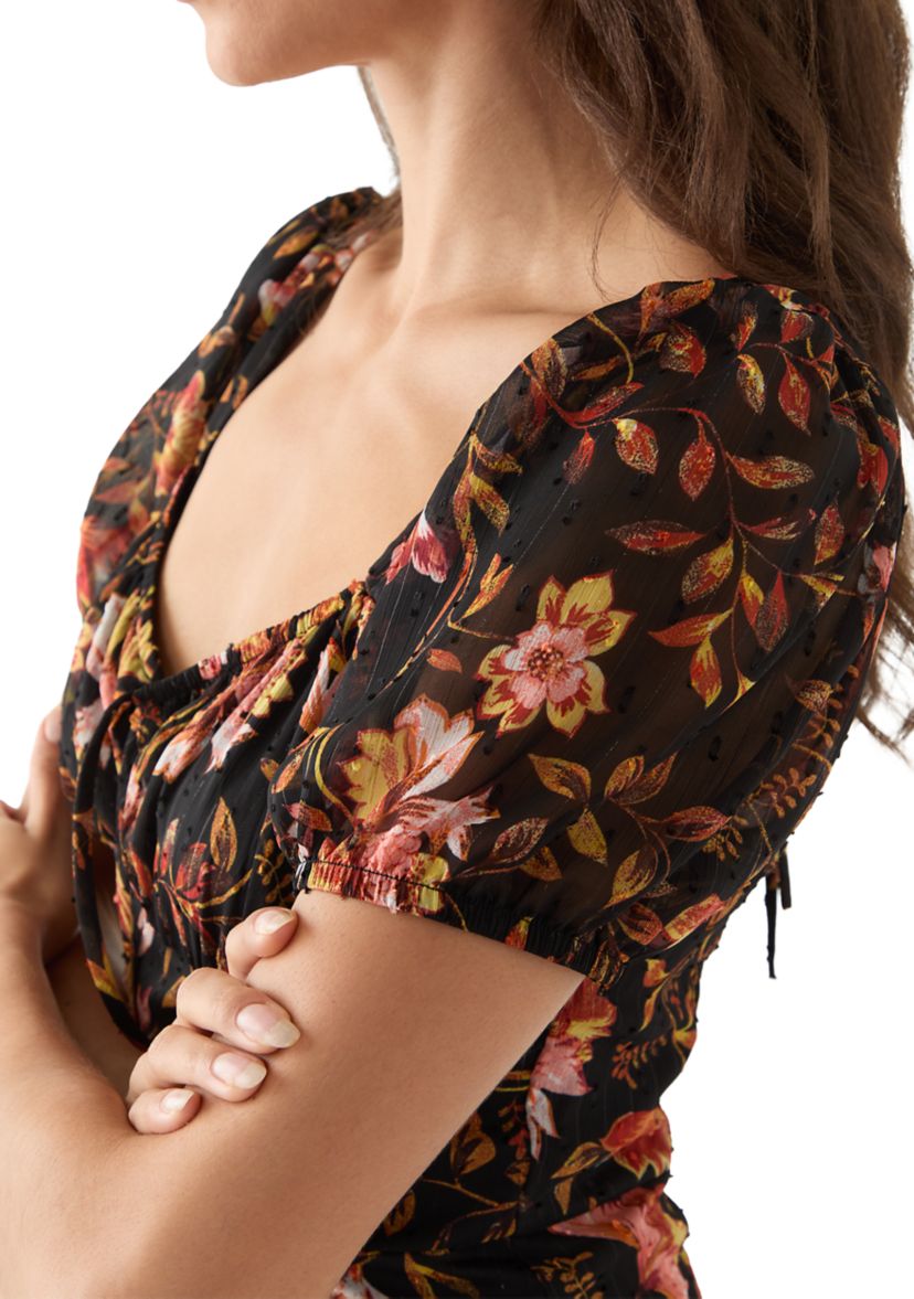 Womens Printed Midi Dress