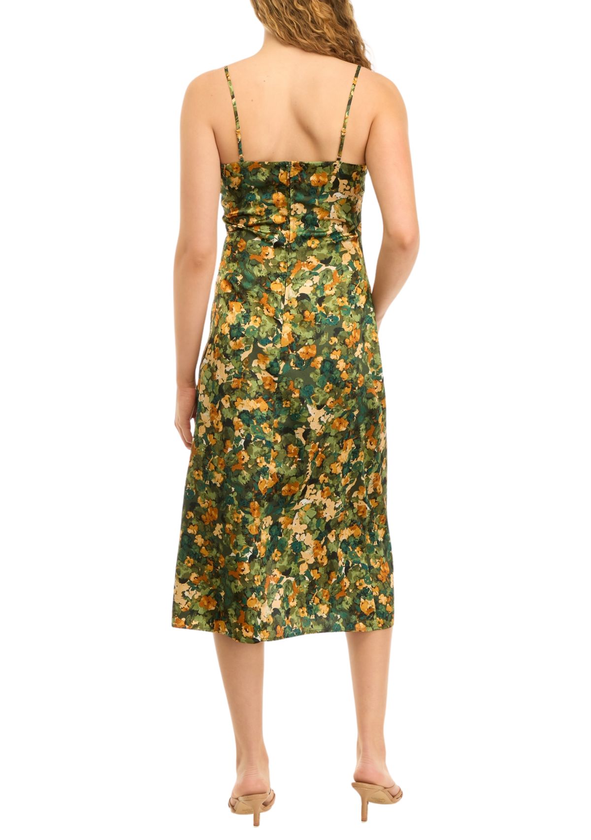 Womens Sleeveless Floral Slip Dress