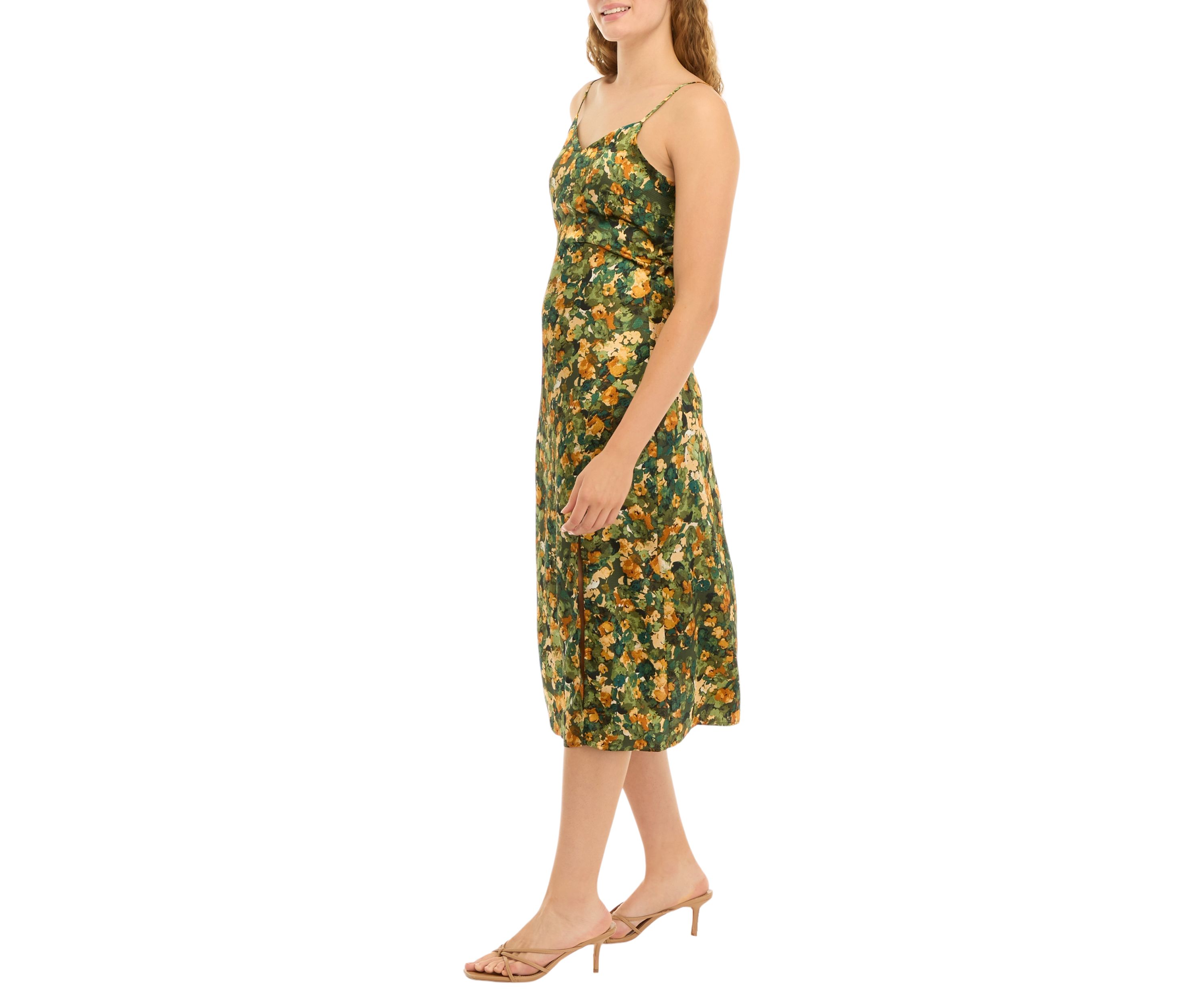 Womens Sleeveless Floral Slip Dress