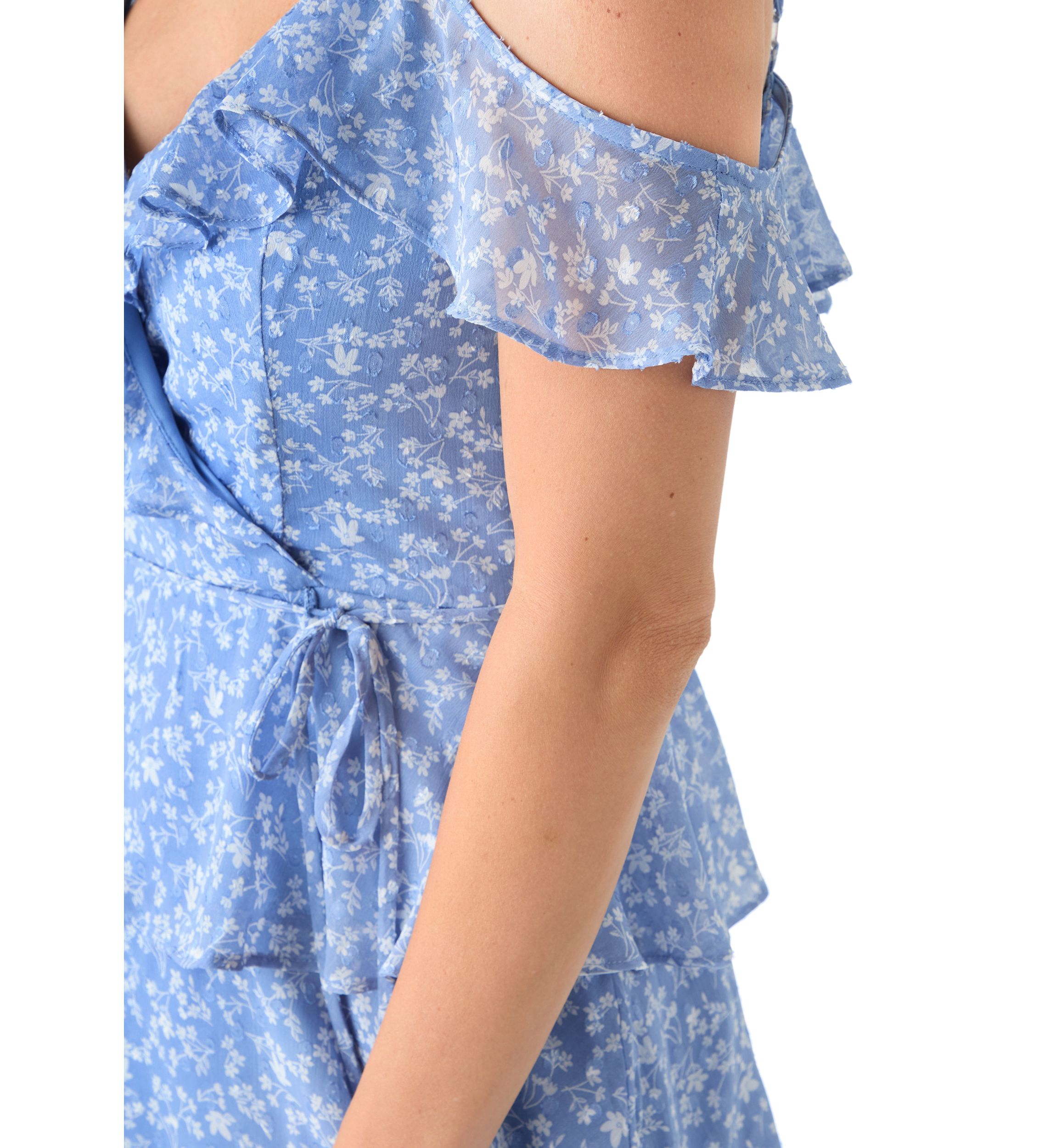 Womens Printed Clipdot Mini Dress