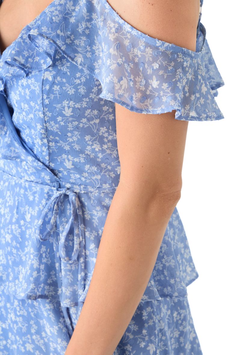 Womens Printed Clipdot Mini Dress