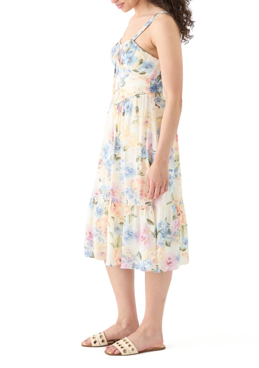 Womens Sleeveless Printed Corset Dress