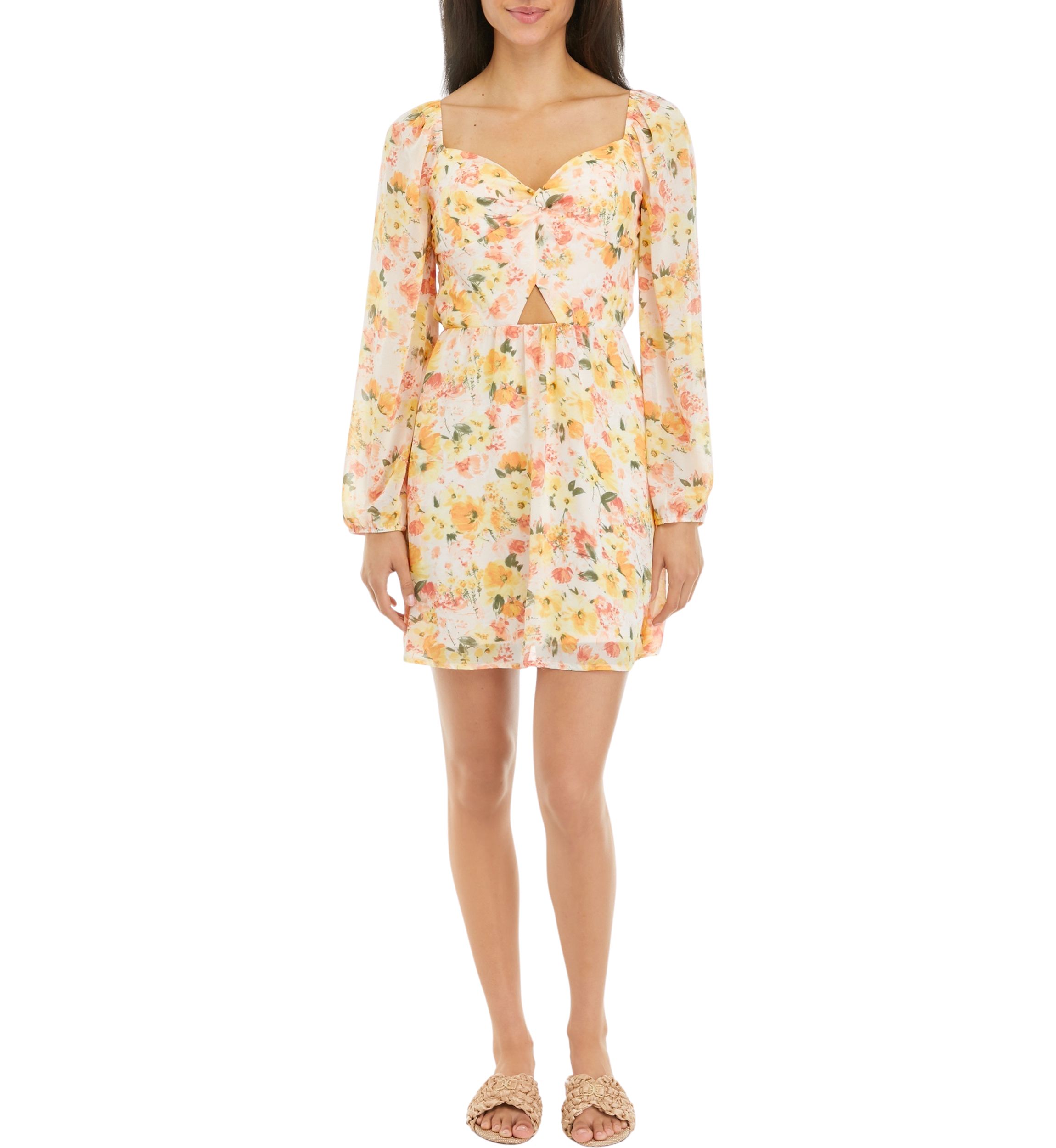 Juniors Floral Printed Mini Dress