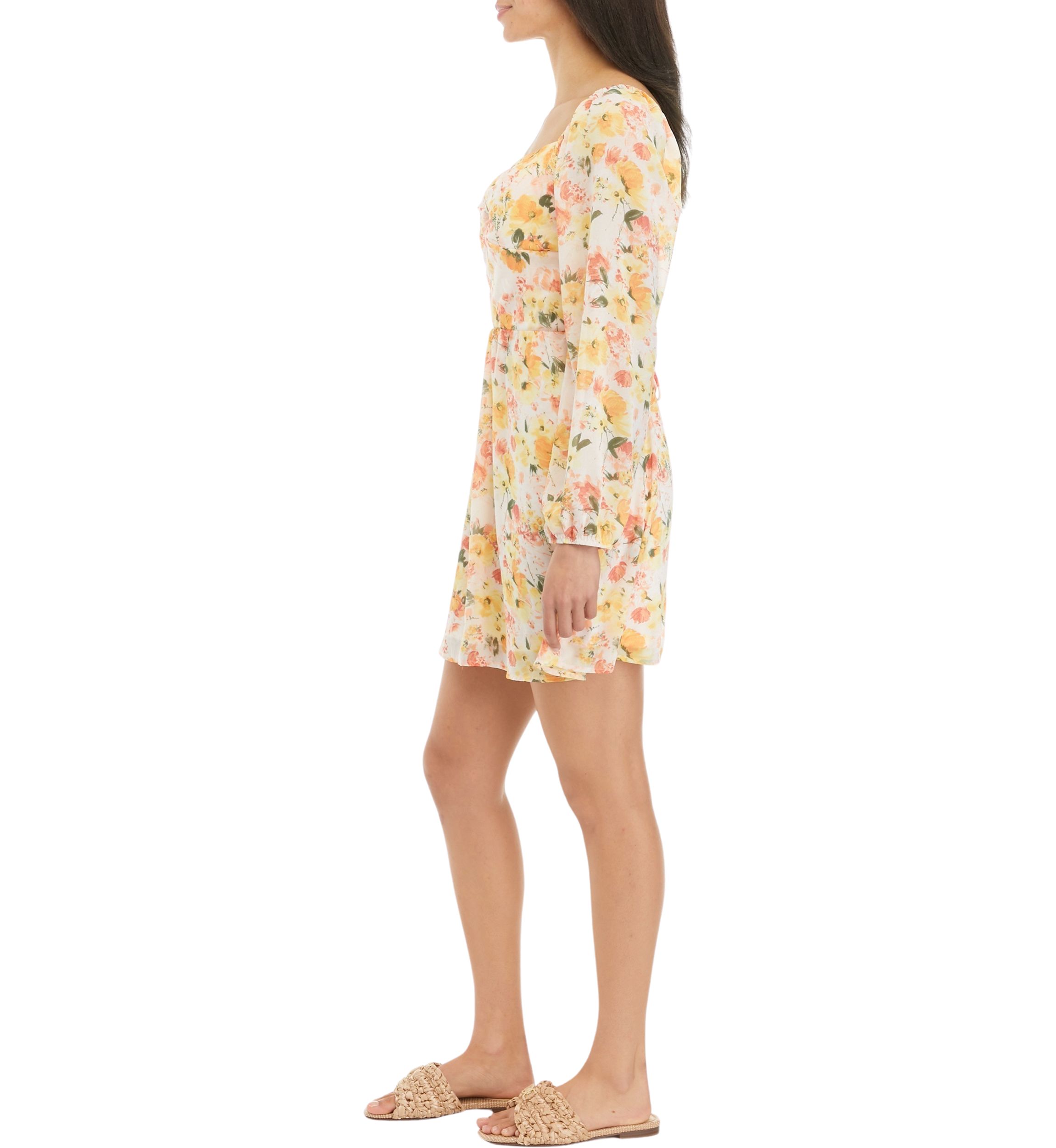 Juniors Floral Printed Mini Dress