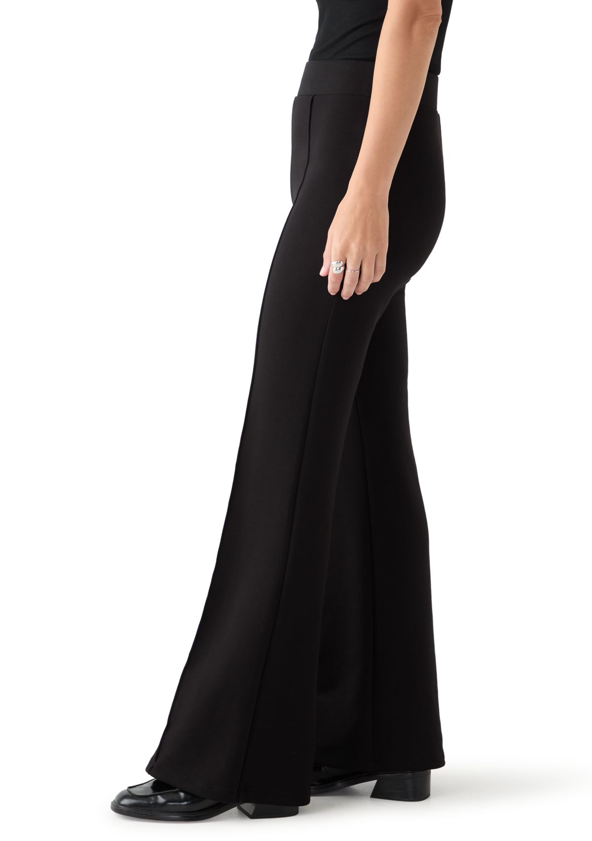 Womens Wide Leg Scuba Pants