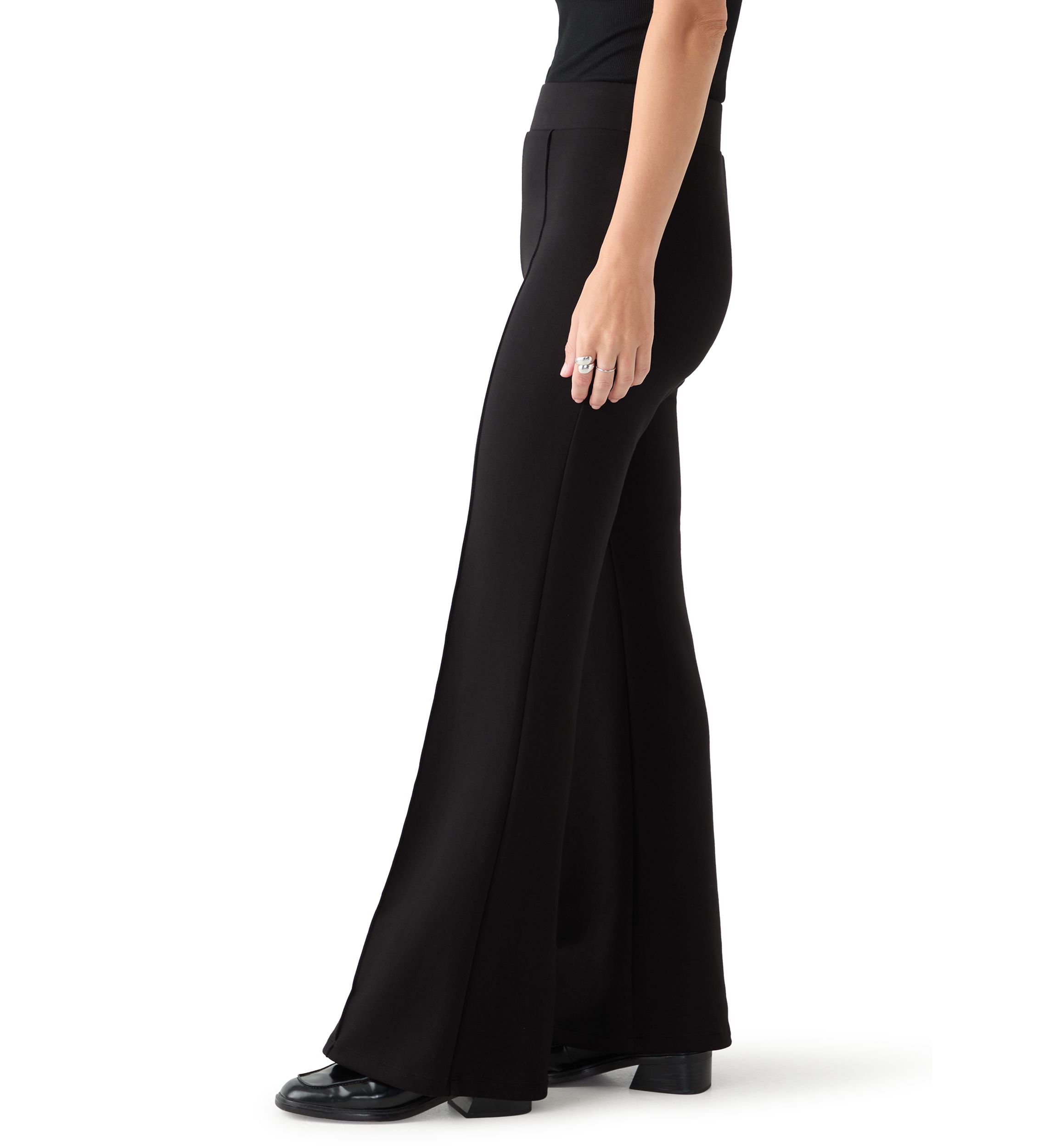 Womens Wide Leg Scuba Pants