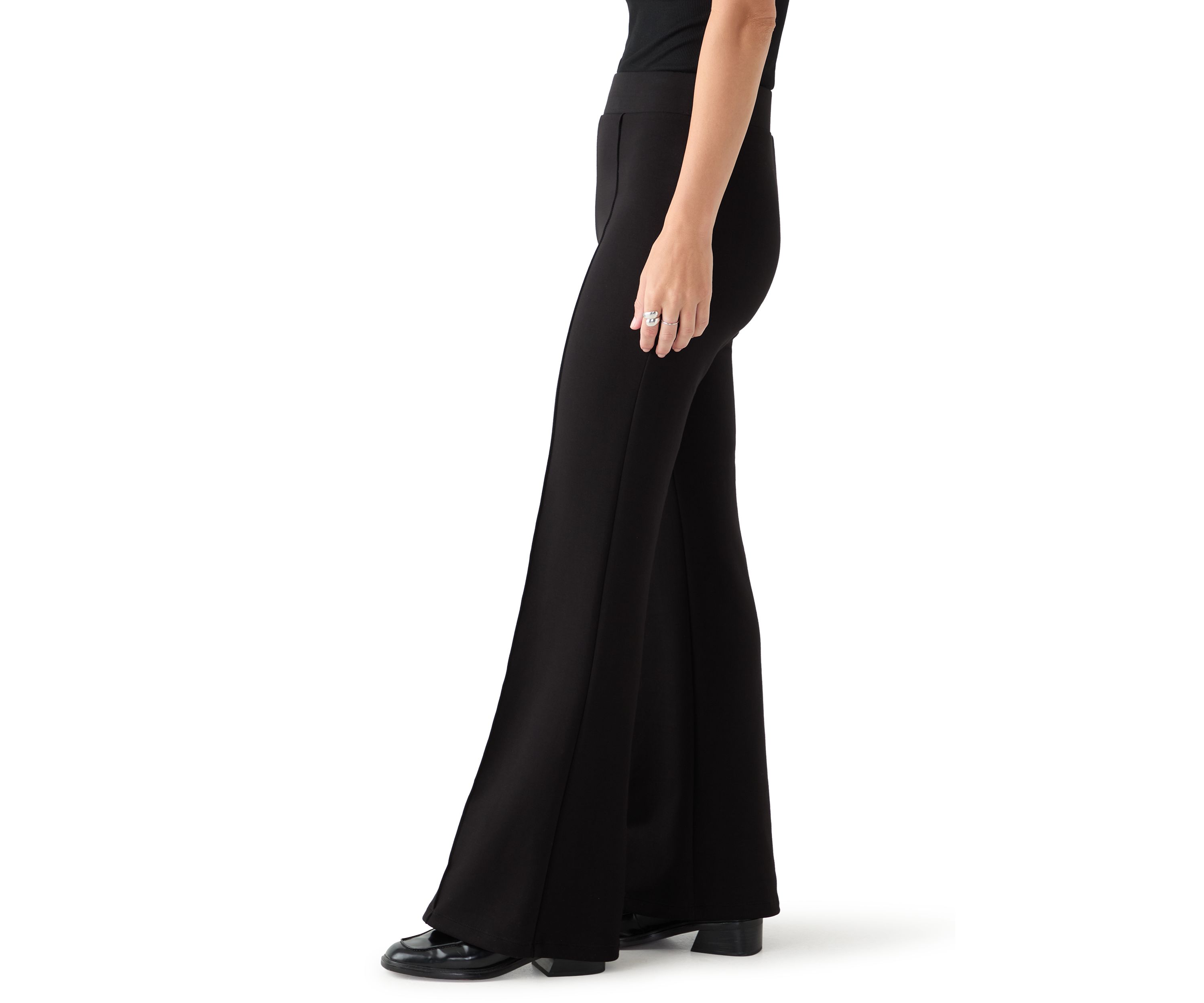 Womens Wide Leg Scuba Pants