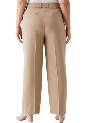 Ella Rafaella Plus Size Wide Leg Ponte Trouser 