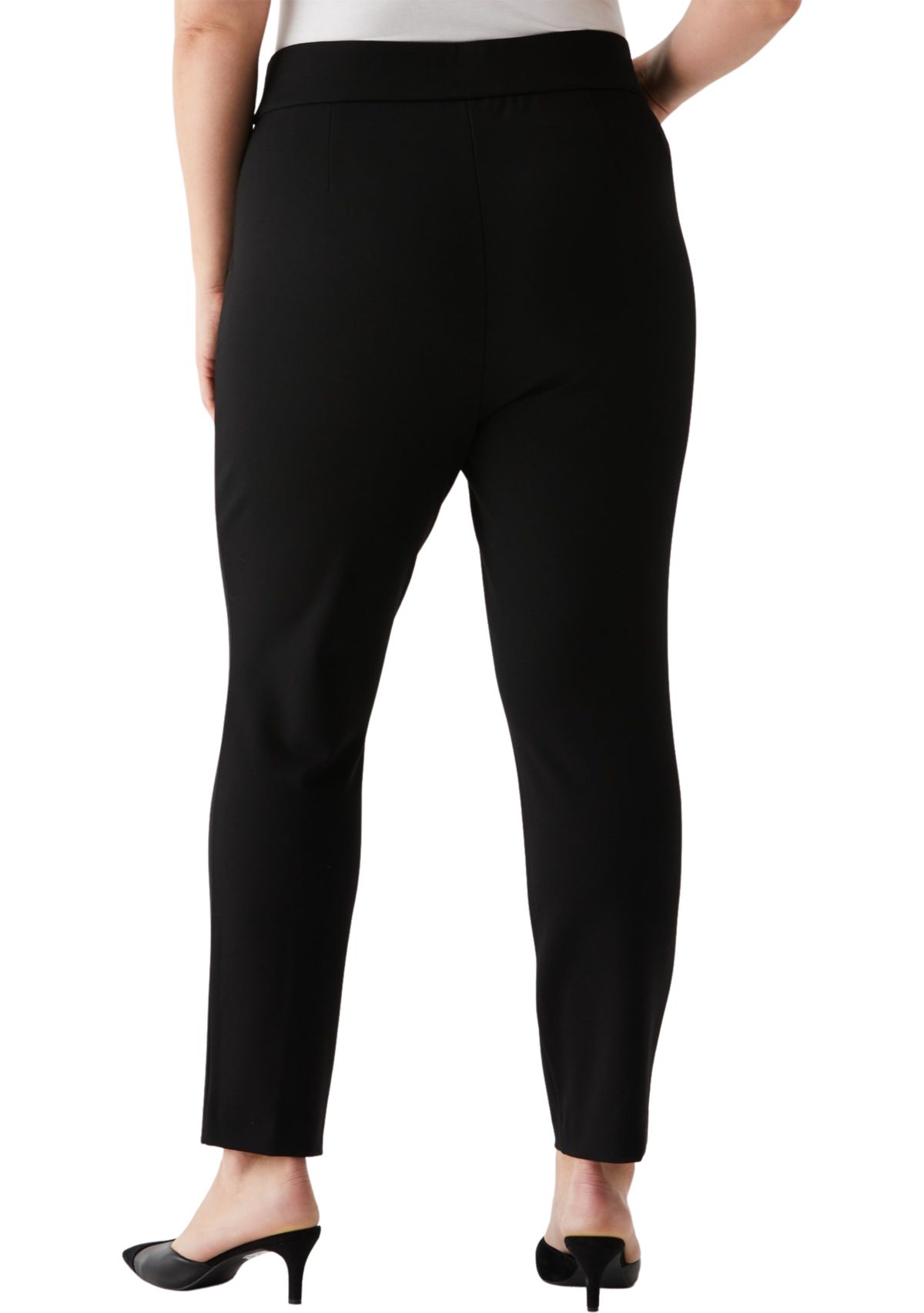 Plus Size Slim Leg Ankle Pants with Hardware