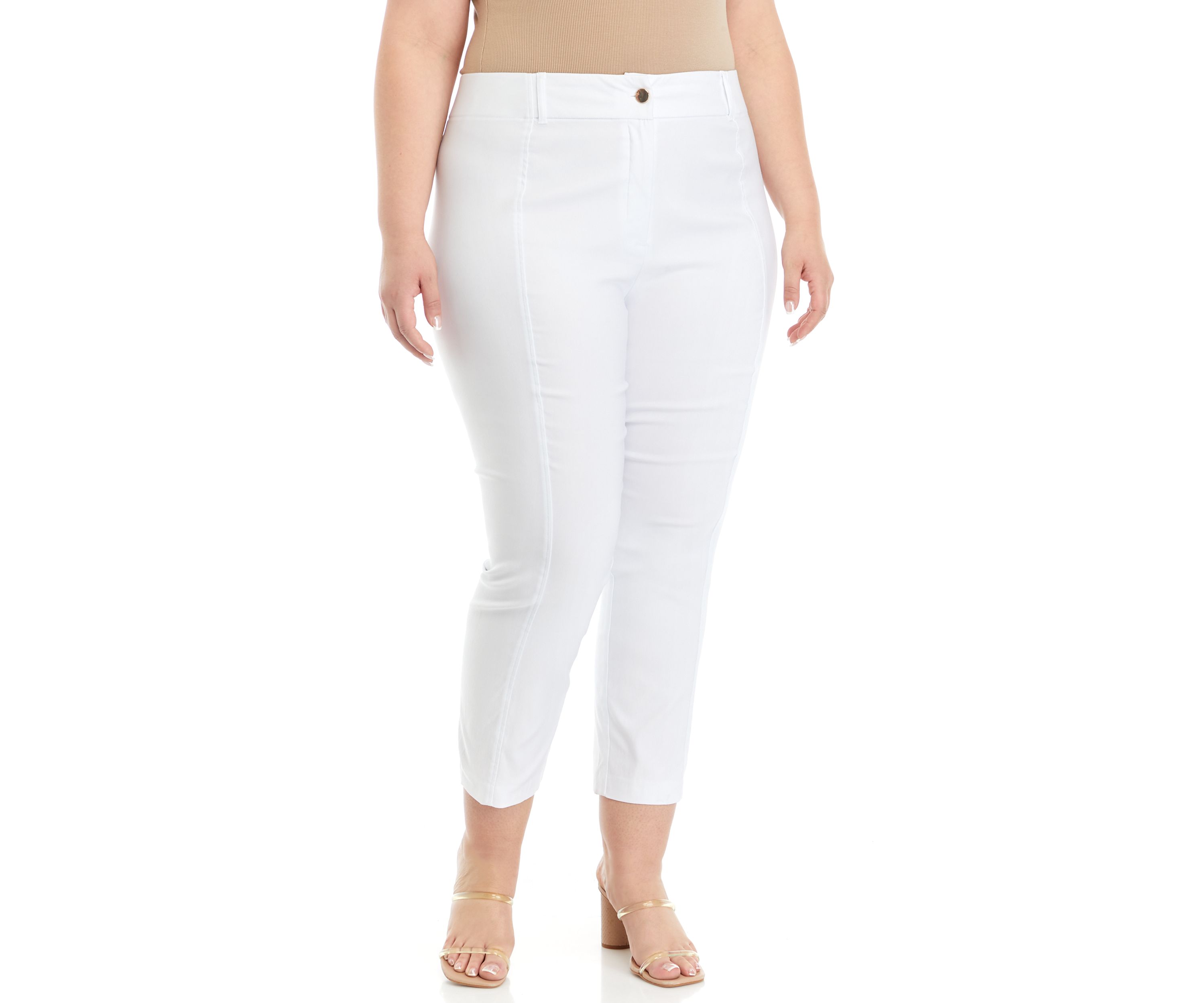 Plus Size Satin Luxe Straight Leg Crop Pants