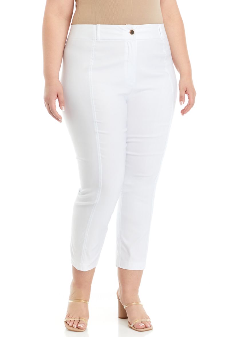 Plus Size Satin Luxe Straight Leg Crop Pants