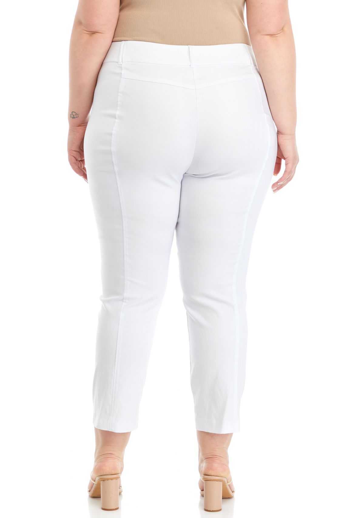 Plus Size Satin Luxe Straight Leg Crop Pants