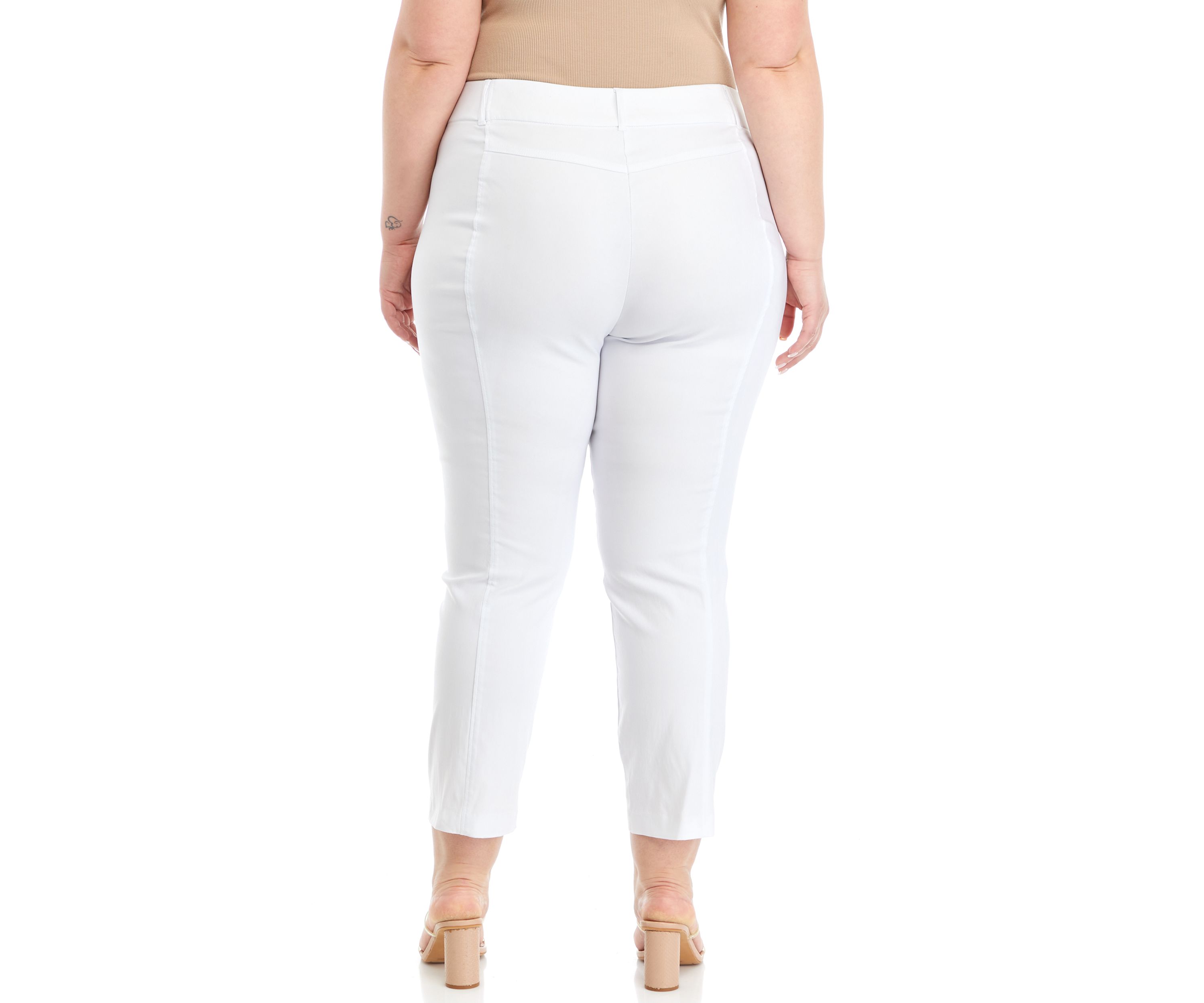 Plus Size Satin Luxe Straight Leg Crop Pants