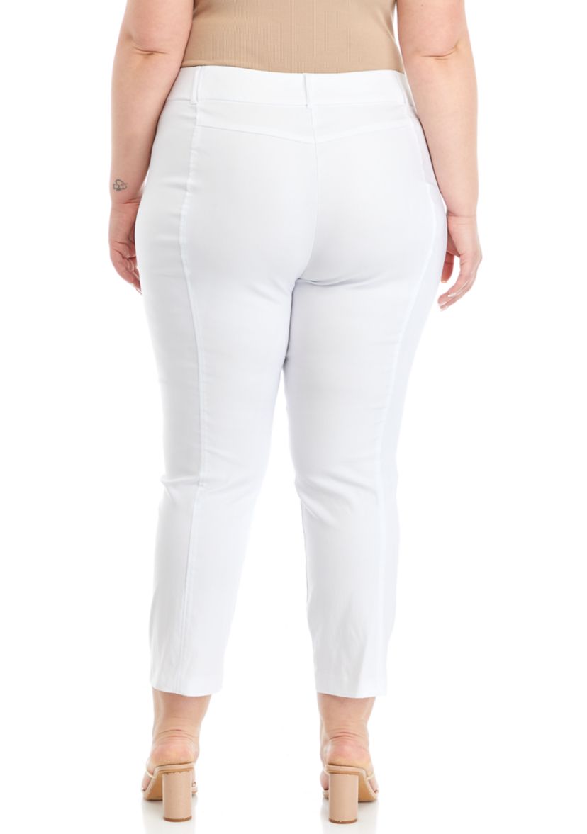 Plus Size Satin Luxe Straight Leg Crop Pants