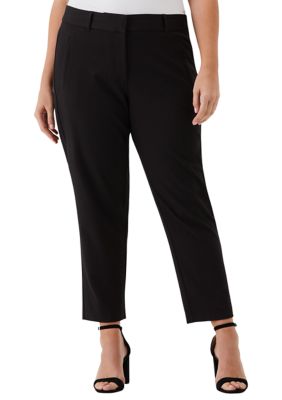 ELLA Rafaella Women's Plus Size Straight Leg Ankle Pants, 24W