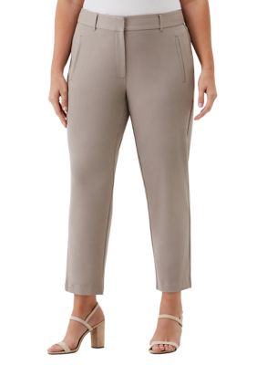 ELLA Rafaella Women's Plus Size Straight Leg Ankle Pants, 24W
