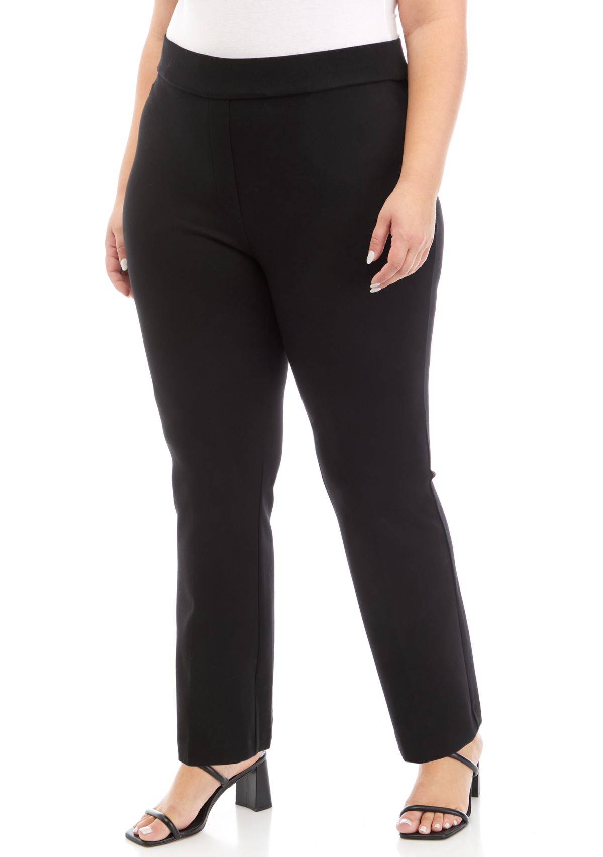 Plus Size Short Length Bootcut Pull On Pants