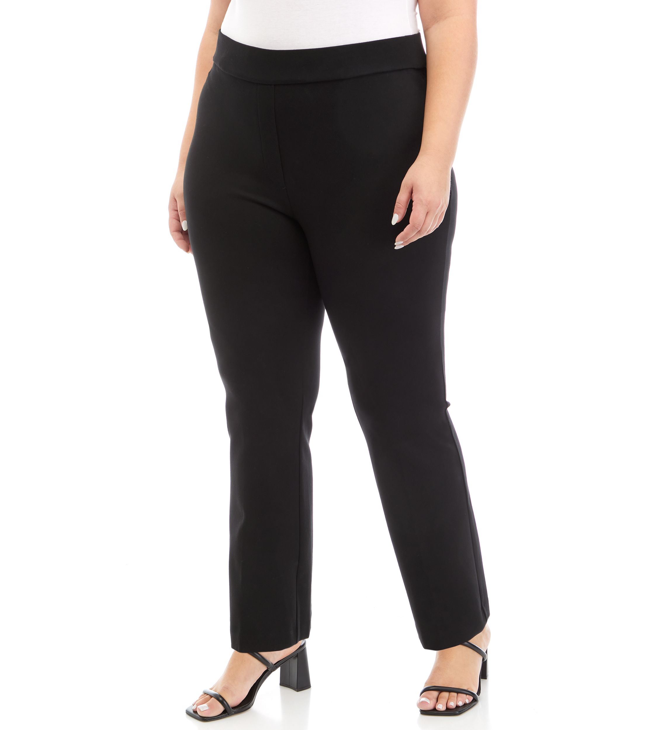 Plus Size Short Length Bootcut Pull On Pants