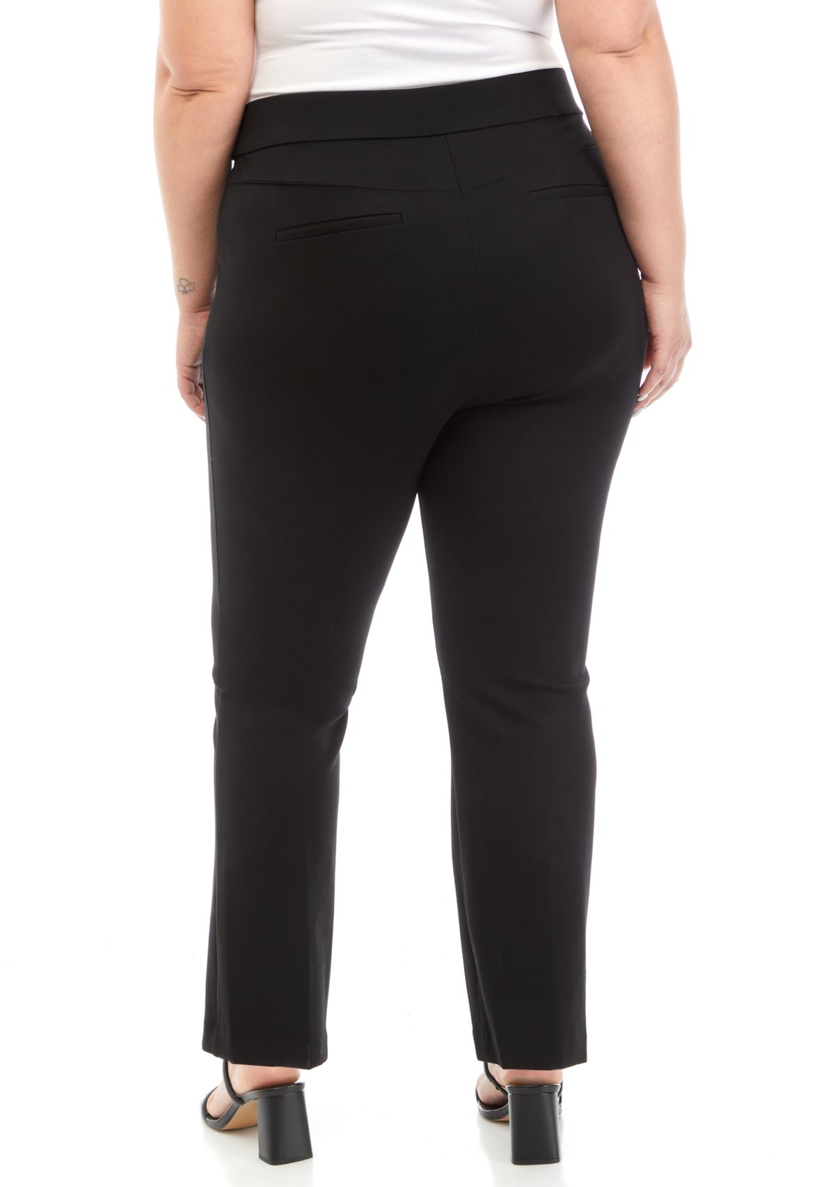Plus Size Short Length Bootcut Pull On Pants
