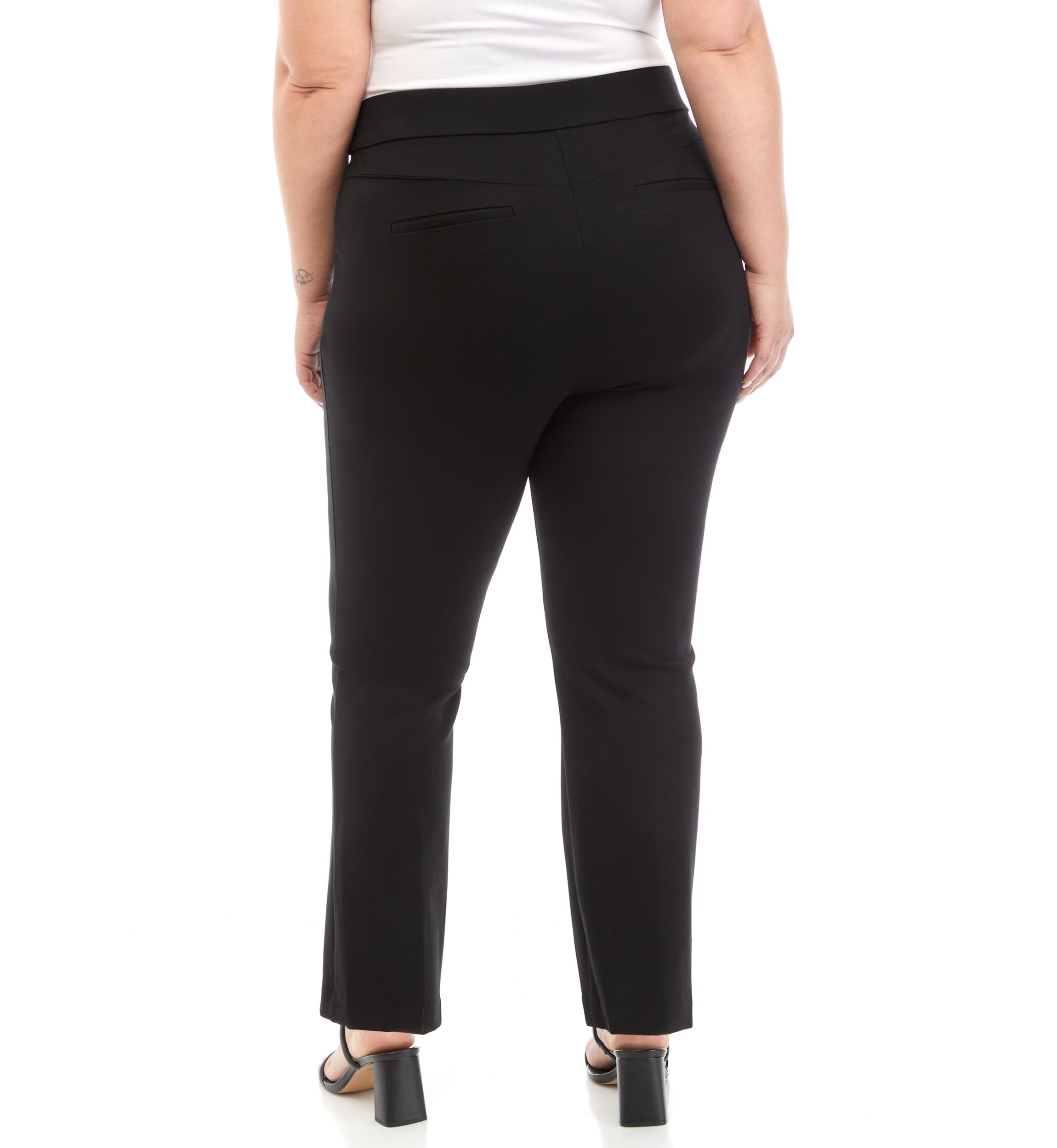 Plus Size Short Length Bootcut Pull On Pants