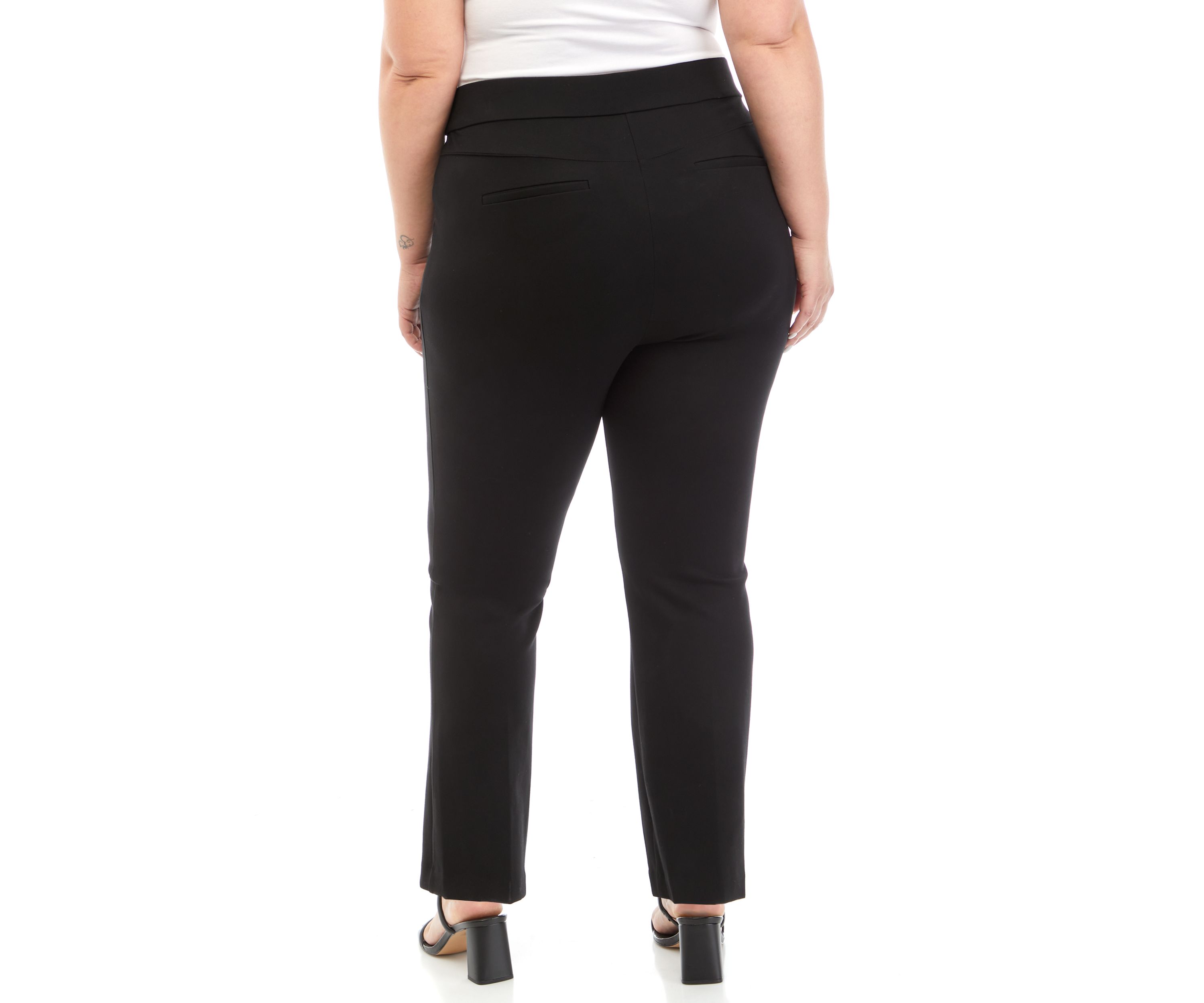 Plus Size Short Length Bootcut Pull On Pants