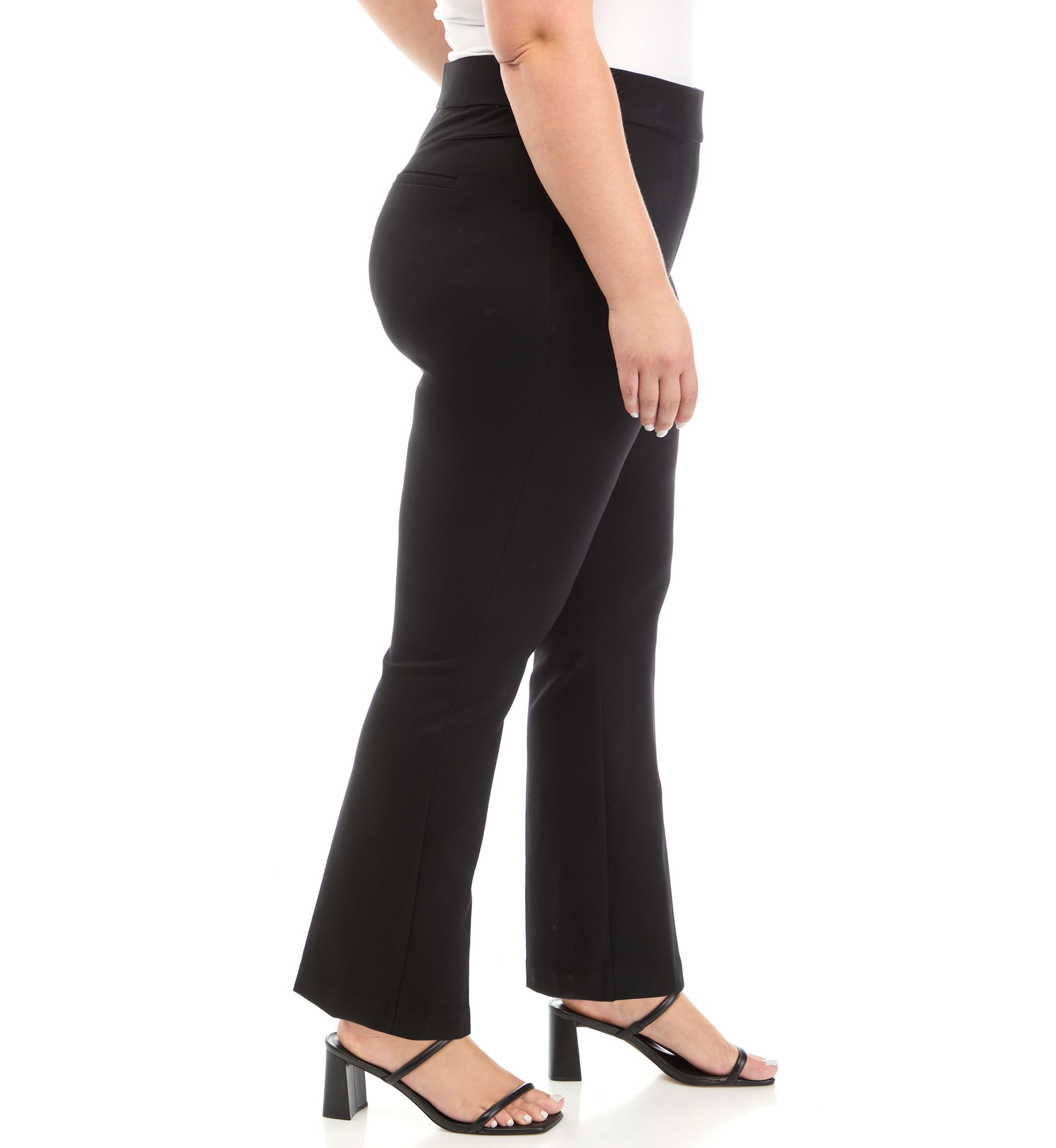 Plus Size Short Length Bootcut Pull On Pants