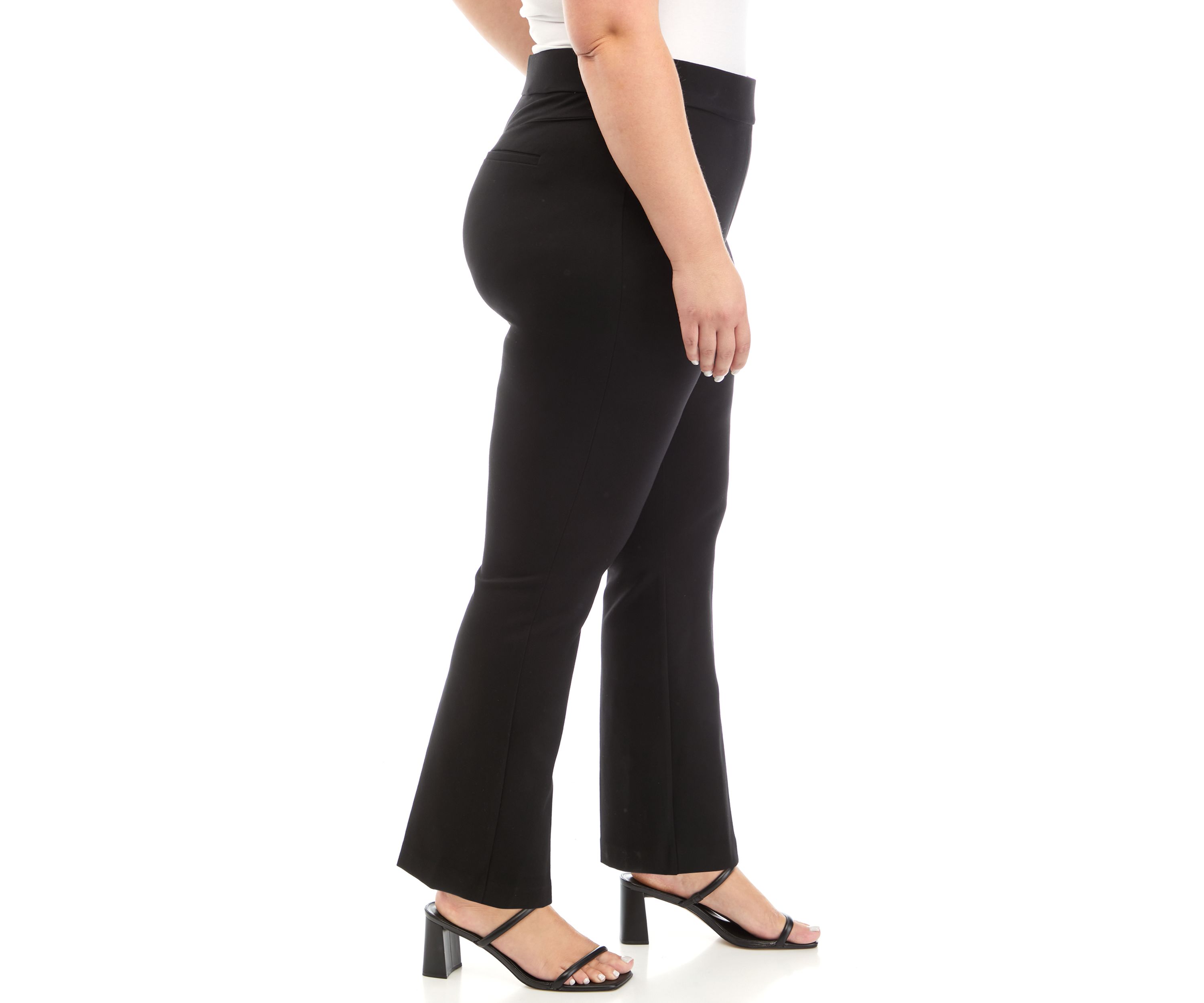 Plus Size Short Length Bootcut Pull On Pants