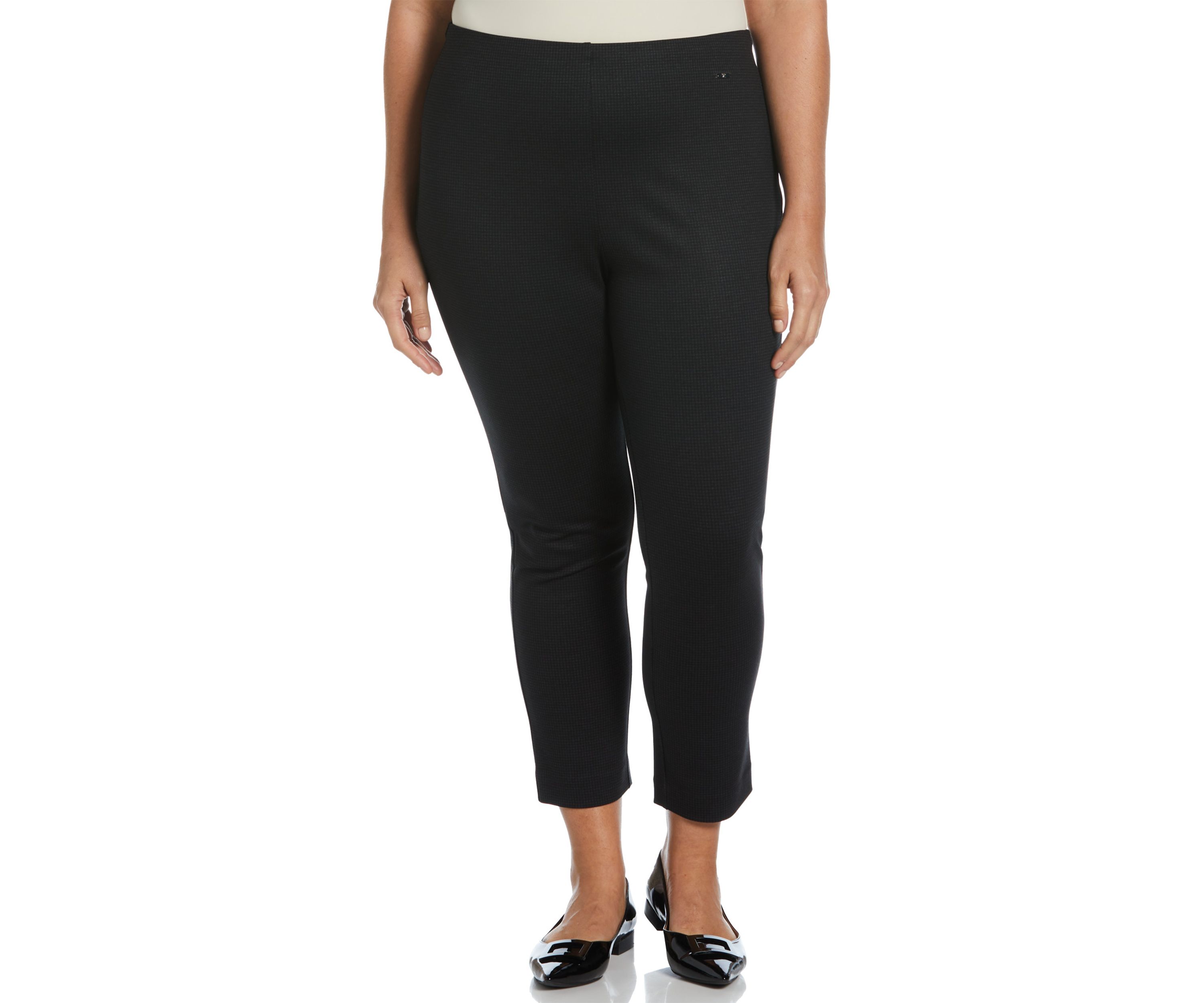 Plus Size Houndstooth Pull On Pants